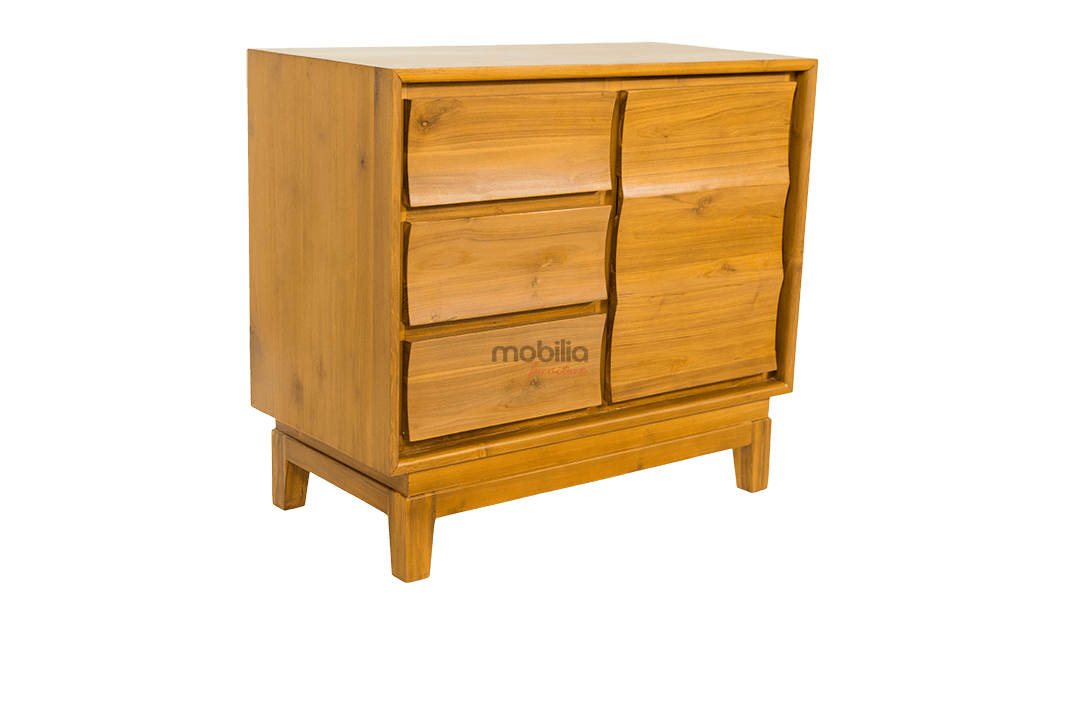 Andromeda 100cm Wide Rectangular Chest of Drawers with Wave Design - Image 3