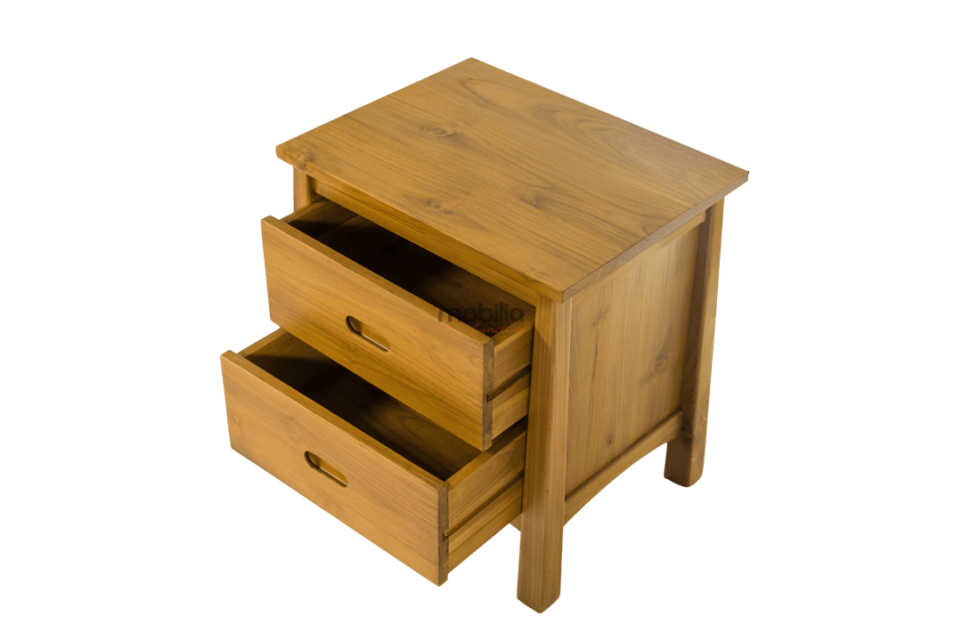 Stellara 2 Drawers Bedside Table with Minimalist Design - Image 2