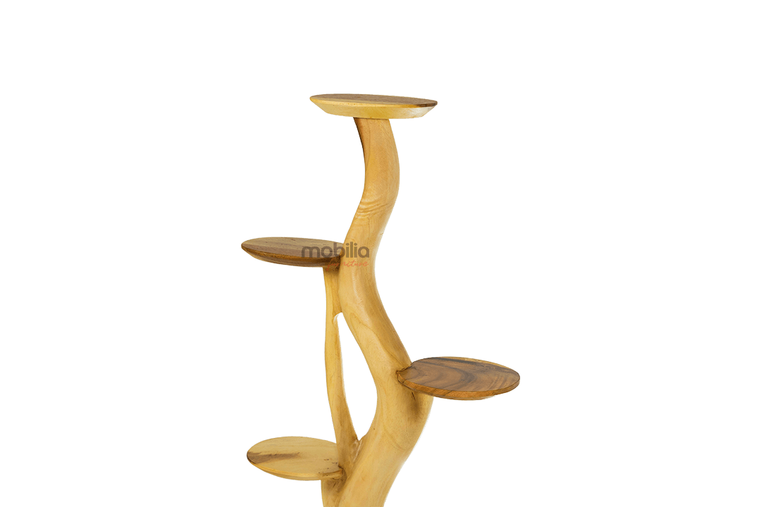 Trezia 140cm Tall Tree Shelf with Plates Design - Image 2