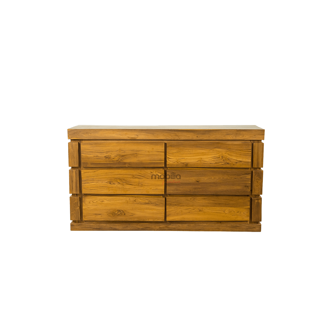 Poppy 150cm Wide Nine Drawers Rectangular Bahut with Tahu Design
