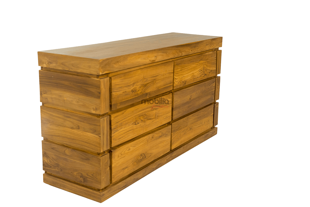 Poppy 150cm Wide Nine Drawers Rectangular Bahut with Tahu Design - Image 3