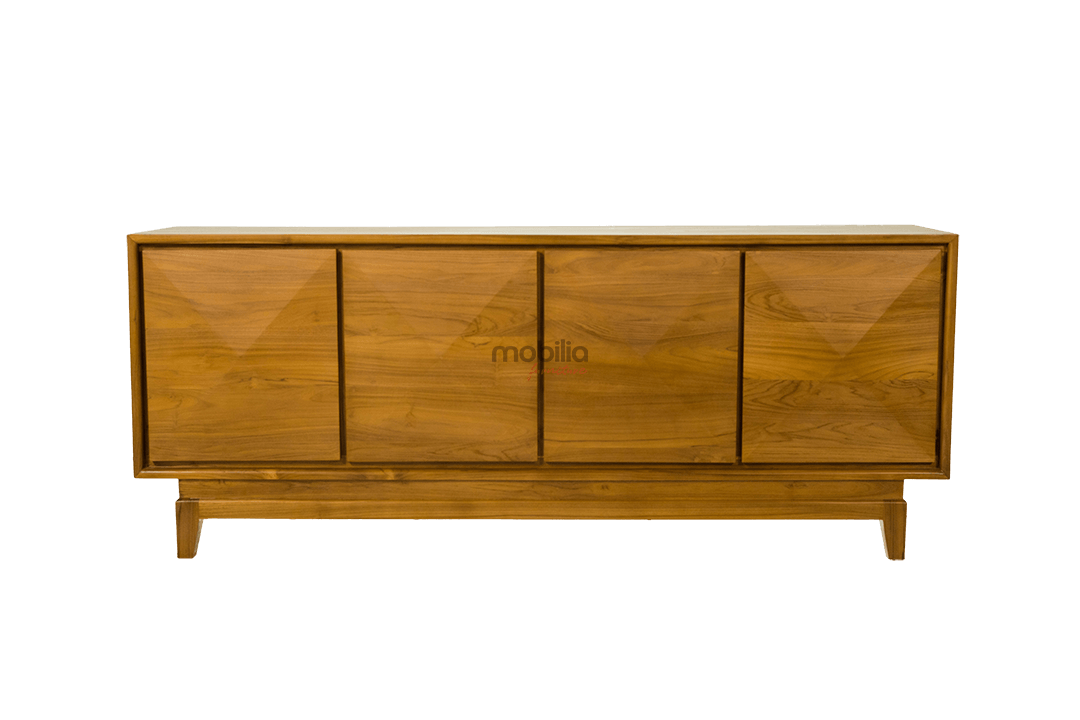 Clarkia 200cm Wide Rectangular Bahut with Diamond Design - Image 3