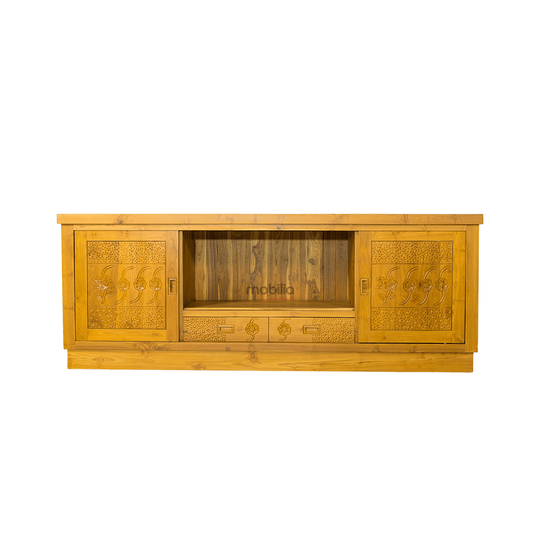 Echinacea 200cm Wide Rectangular Bahut with Flower Design