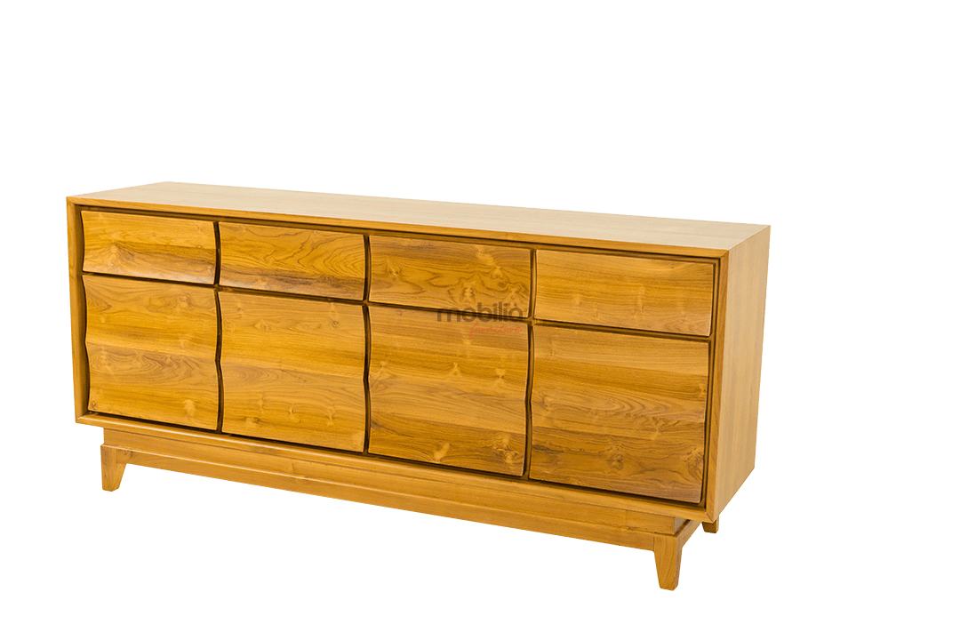 Spurge 200cm Wide 4 Drawers Rectangular Bahut with Wave Design - Image 2