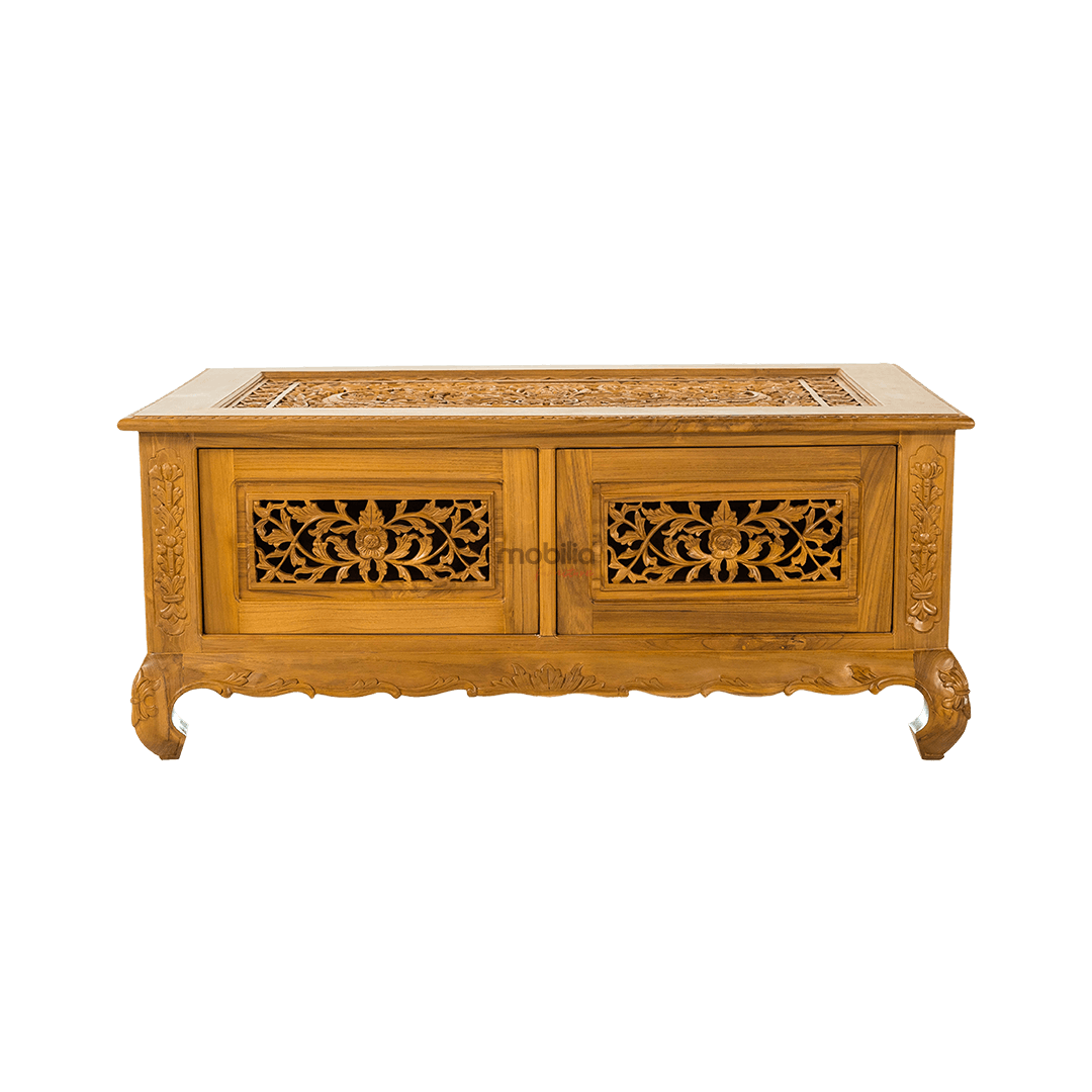 Constantinople 120cm Wide Rectangular Coffee Table with Sculpture Design