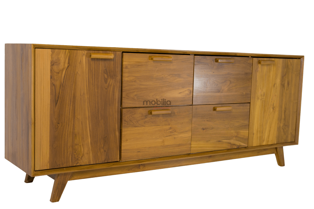 Pompeii Rectangular TV Unit with Retro Design - Image 3