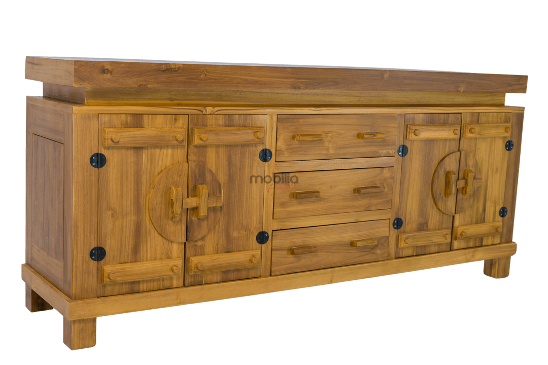 Persia Rectangular TV Unit with Antique Design - Image 3