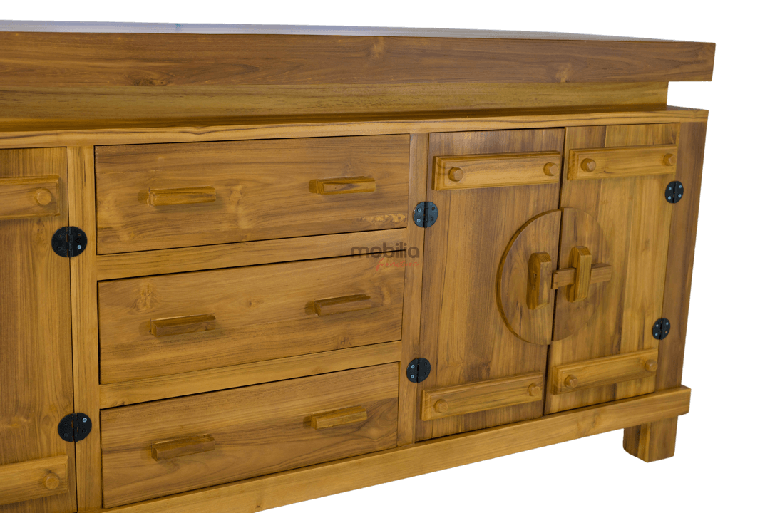 Persia Rectangular TV Unit with Antique Design - Image 4