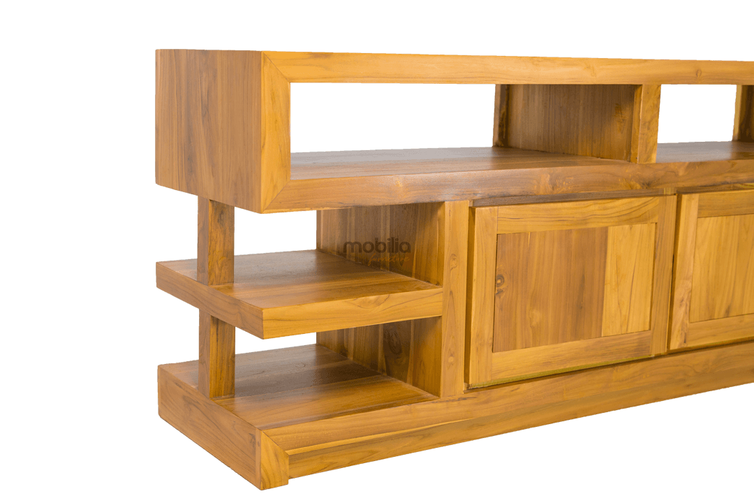 Heraklion Three Doors Rectangular TV Unit with Wings Design - Image 4