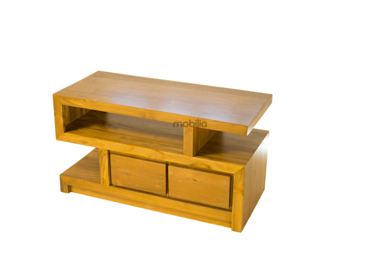 Florence Two Drawers Rectangular TV Unit with Modern S Design | Mobilia