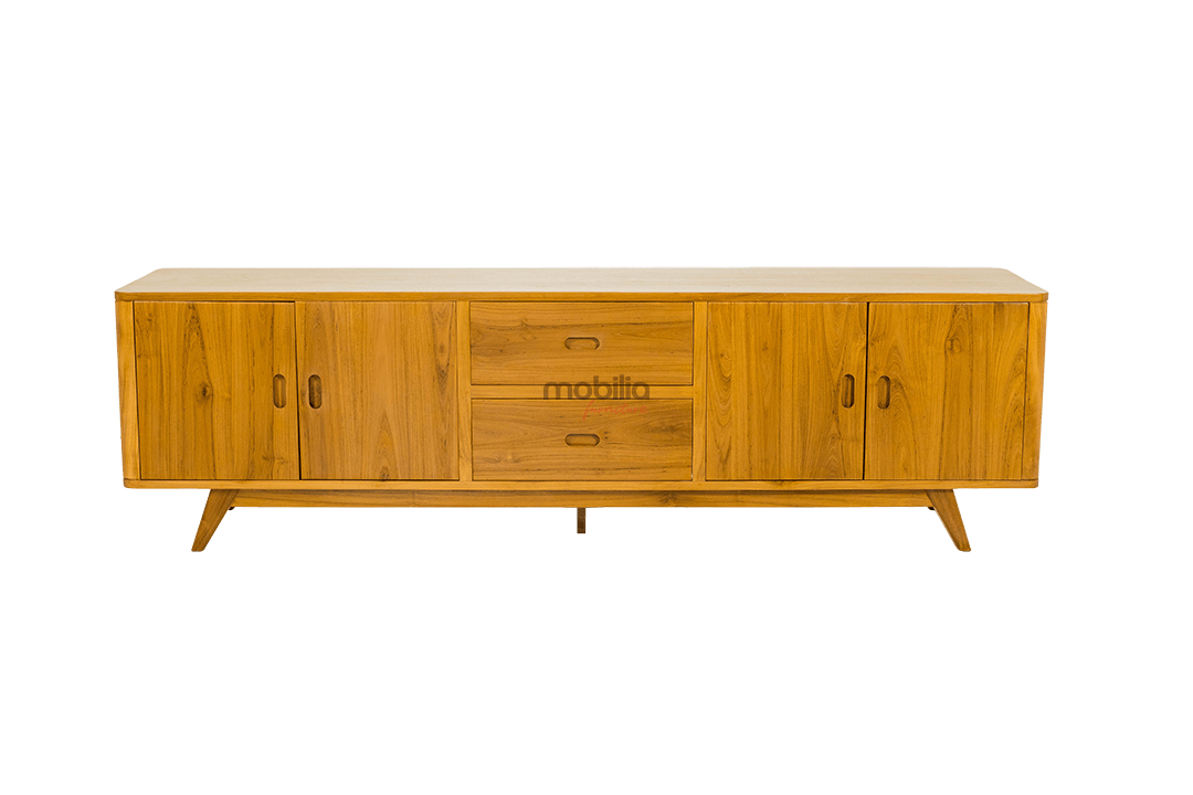 Cairo 200cm Wide Rectangular TV Unit with Curved Edge Minimalist Design - Image 2