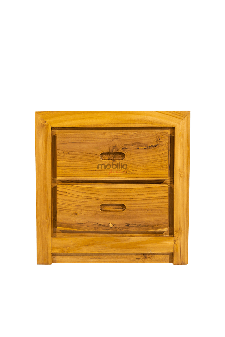 Polaris 2 Drawers Bedside Table with Minimalist Design