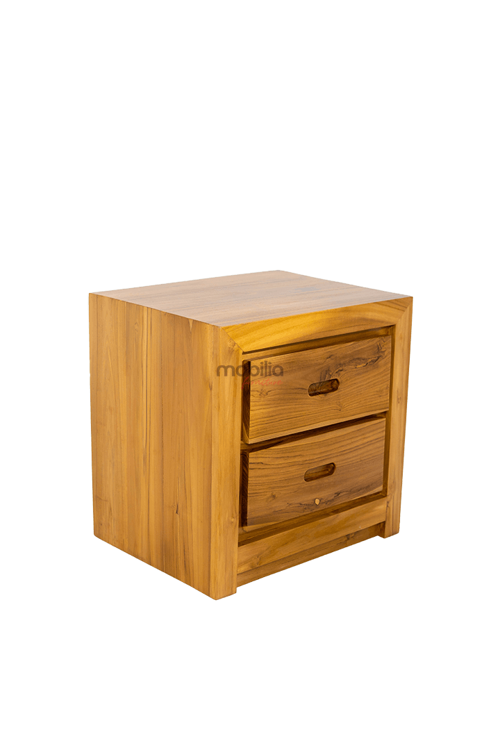 Polaris 2 Drawers Bedside Table with Minimalist Design - Image 2