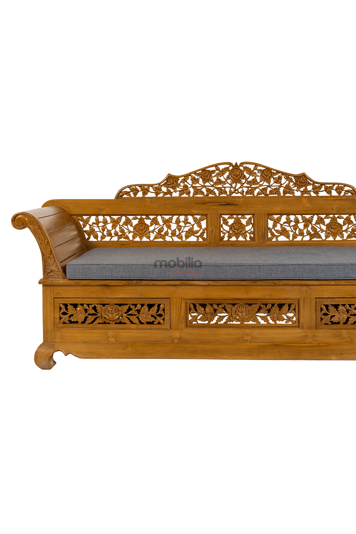 Belize 3 Seater Canapé with Flower Design - Image 2