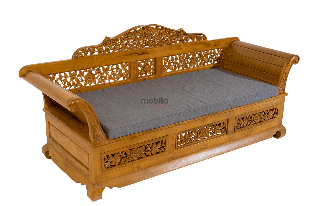 Belize 3 Seater Canapé with Flower Design - Image 3