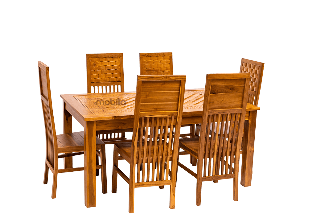 6 Seater Fava Dining set with Pattern Design - Image 2