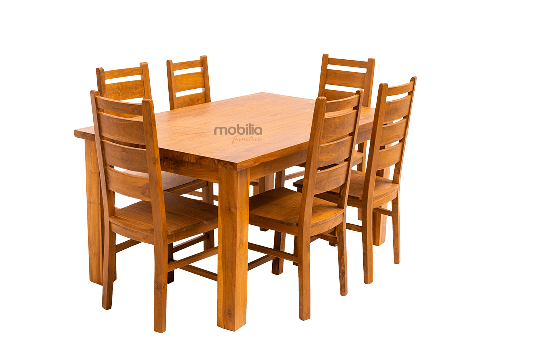 6 Seater Pequi Dining set with Ladder Back Design