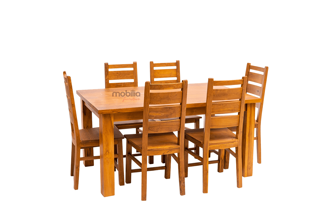 6 Seater Pequi Dining set with Ladder Back Design - Image 2