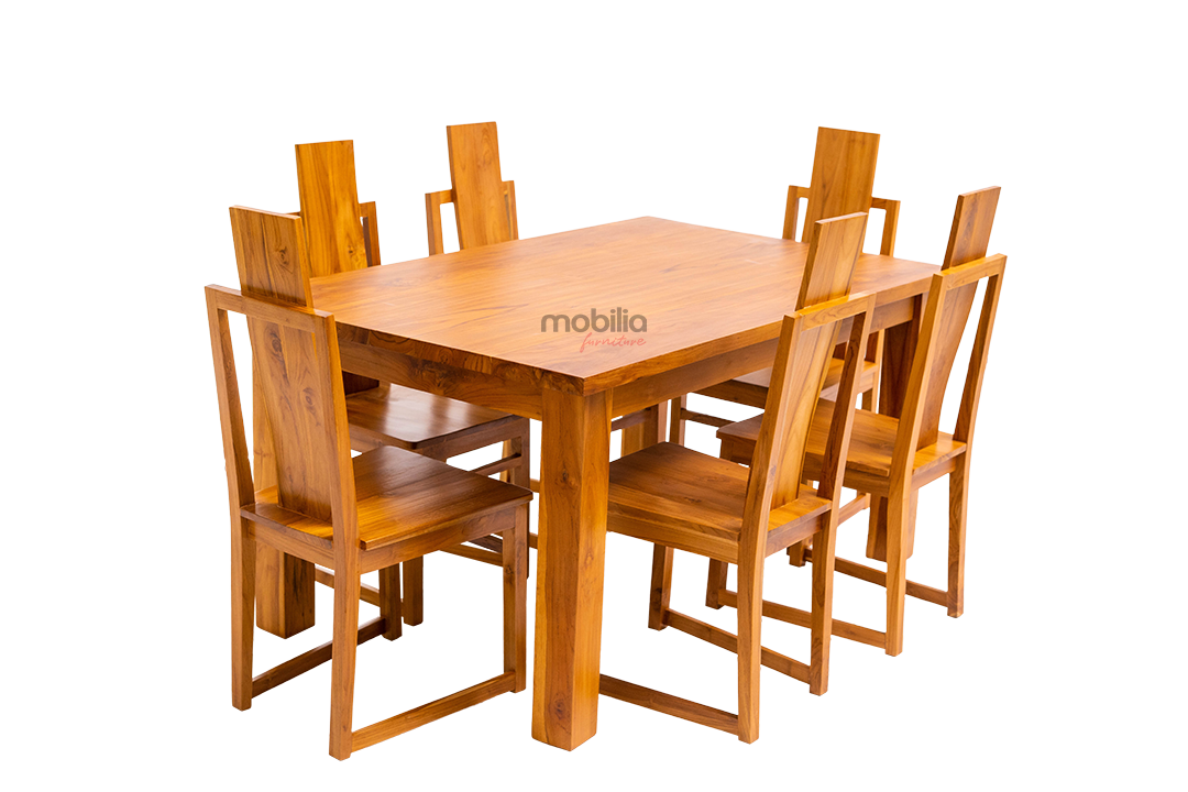 6 Seater Pequi Dining set with Solid Back Design