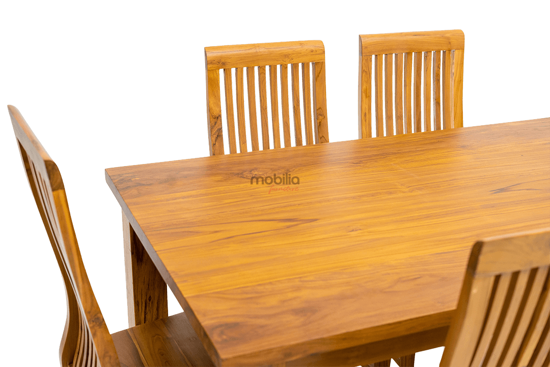 6 Seater Pequi Dining set with Stripes Back Design - Image 5