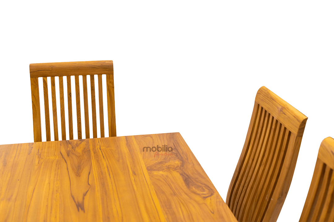 6 Seater Pequi Dining set with Stripes Back Design - Image 7