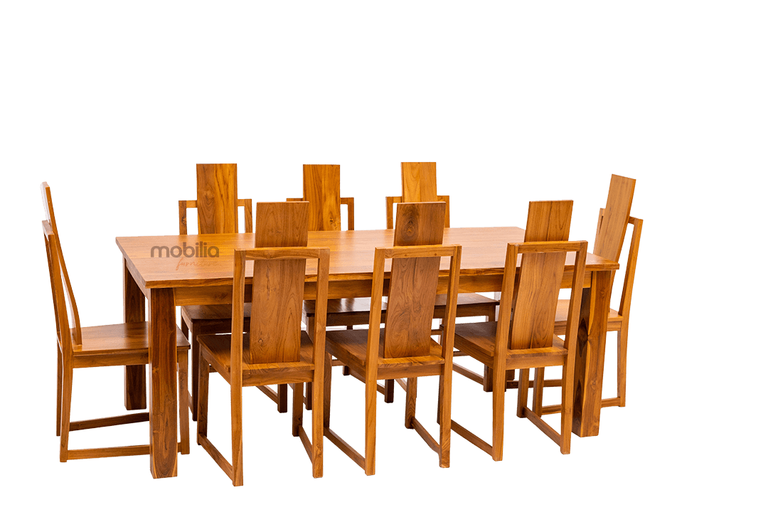 8 Seater Pequi Dining set with Solid Back Design - Image 2