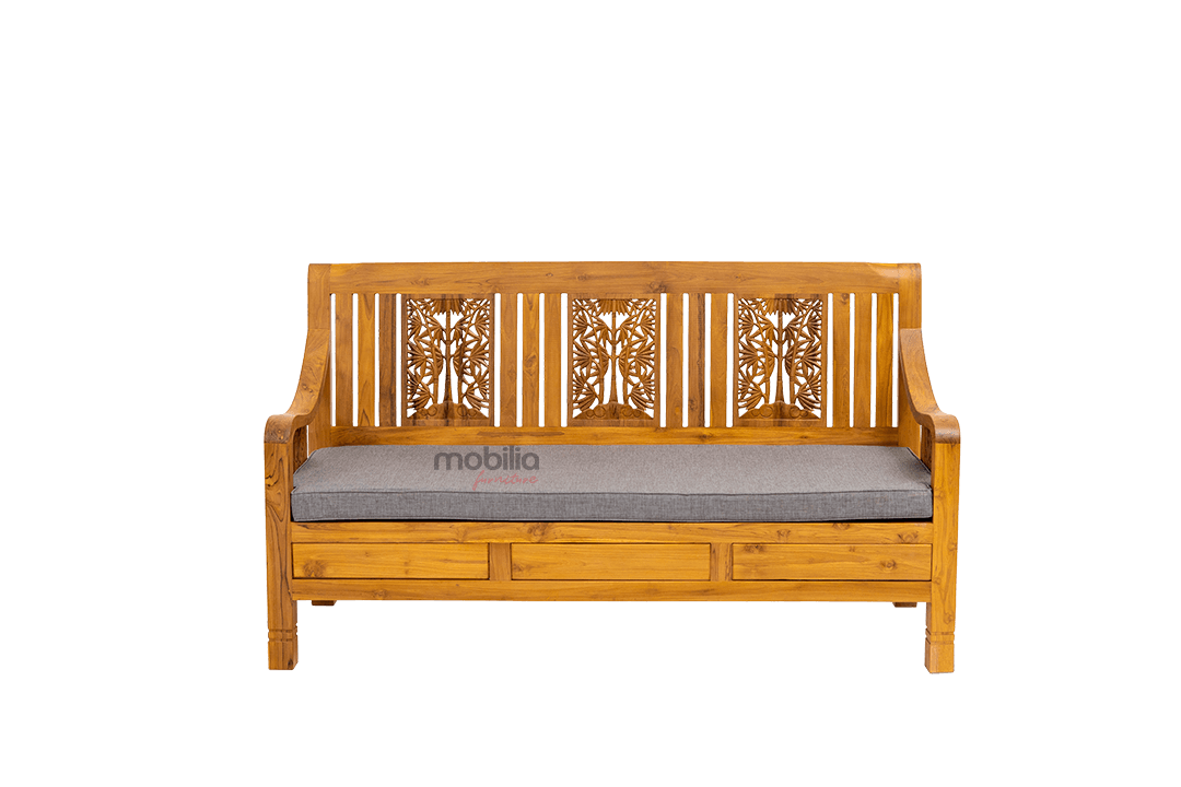 Suez 3 Seater Sofa with Bamboo Design