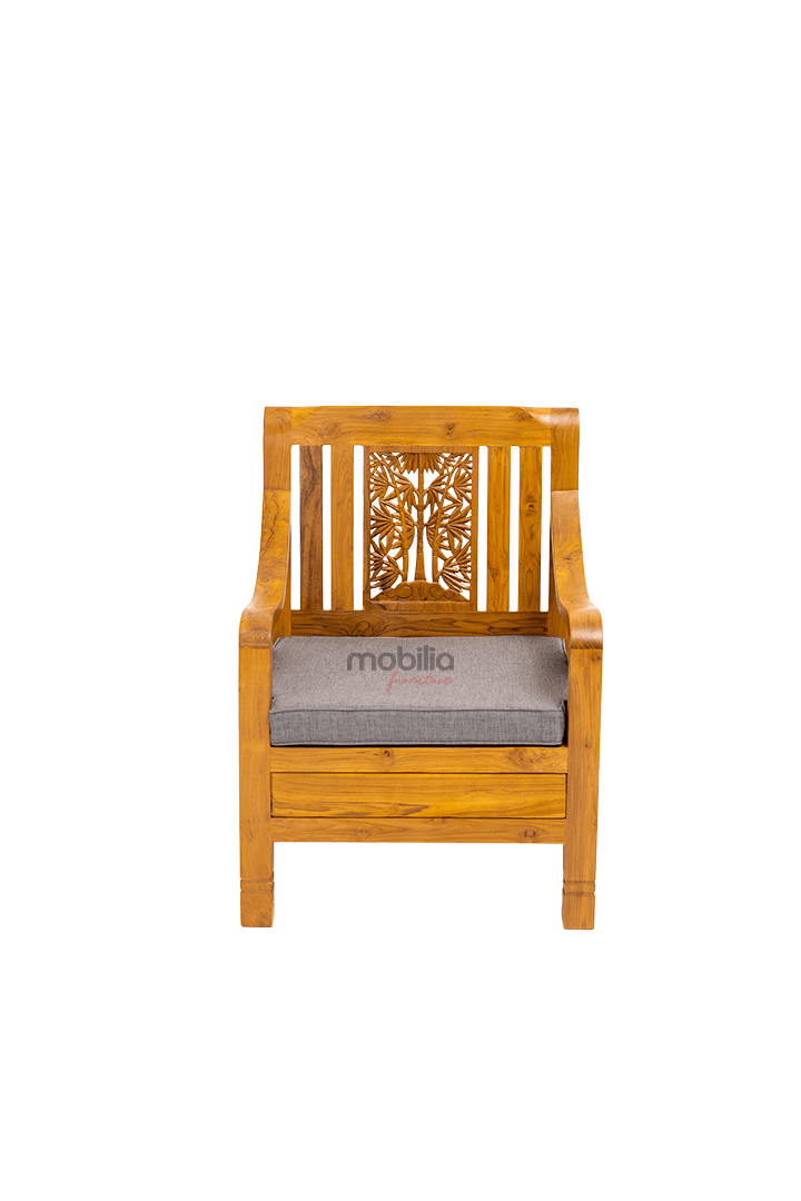 Suez 1 Seater Sofa with Bamboo Design
