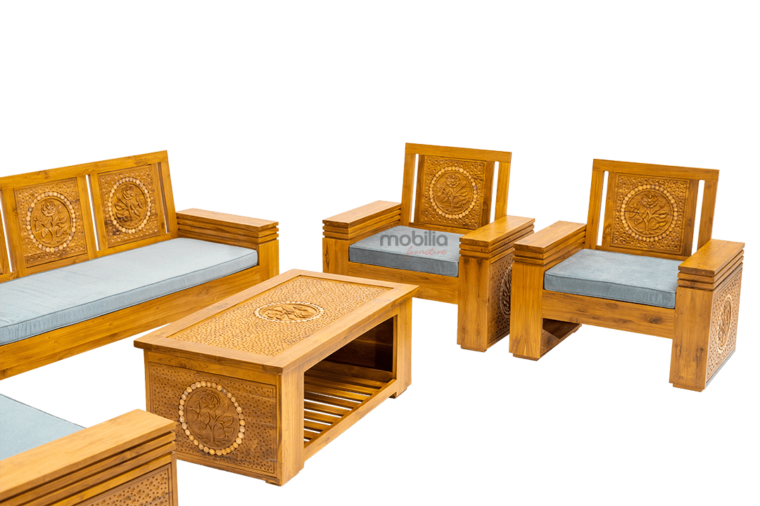 Lorient Sofa Set with Flower Design